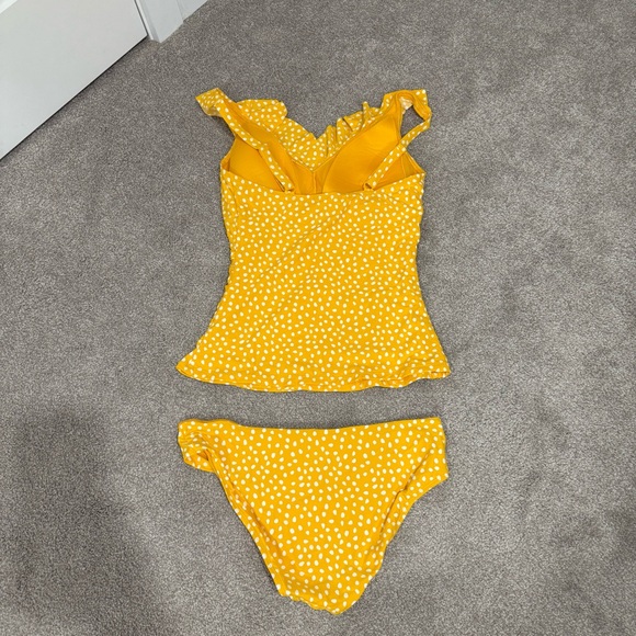 Nip Tuck Swim Yellow Polka Dot Tankini NWOT - Picture 2 of 4